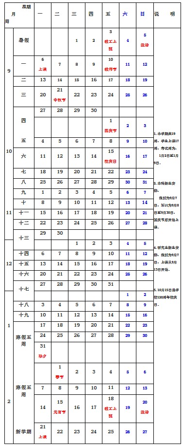 山東大學(xué)寒假時間