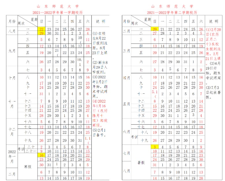 山東師范大學(xué)寒假什么時(shí)候放